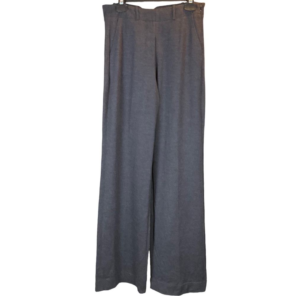 Faconnable Women’s High-Rise Wide Leg Trouser Gray Stretch Wool Dress Pa… - Picture 5 of 16